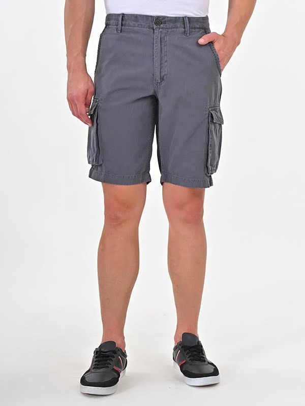 Indian Terrain Men's Regular Fit Solid Grey Shorts